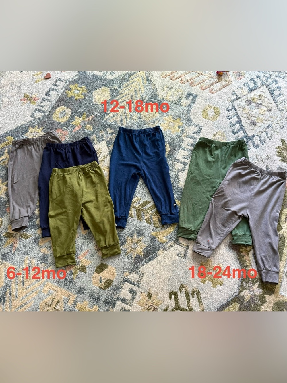 Kyte Baby Jogger Pants Lot - Navy, Olive, Gray | 6 pairs